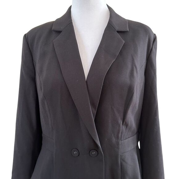 BCBGMAXAZRIA Women’s Lace Hem Double Breasted Blazer Black Size M NWT MSRP - Picture 4 of 9